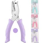 NEBURORA Hole Punch, Purple Single Hole Puncher Meta with Soft-Handled for DIY Craft Tags Clothing Ticket Scrapbook Tool, 3 Colors Options