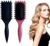 Yharnamite 2 Pcs Define Styling Brush, Bounce Curl Brush, New Curly Hair Brush, Bounce Curl Defining Brush for Men, Women, Shaping and Defining Curls (Black+Red)