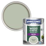 Johnstone's - Quick Dry Satin Natural Sage Finish Exterior Wood & Metal Resistant to cracking peeling 6 years of life 12m2 Coverage per Litre 750 ml (Pack 1)