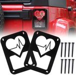 SKTYANTS Tail Light Covers Metal Guards Love Heart Shape Compatible with 2007-2018 Wrangler JK JKU Unlimited Tail Lights (1 Pair)