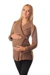 Purpless Maternity Pregnancy Nursing Cardigan Jumper for Pregnant Breastfeeding Ladies 9002 (16/18, Cappuccino)