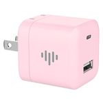 iLuv MYPOWER10 Pink USB Wall Charger 12 Watt Type-A Fast Charging Foldable Power Adapter; Compatible with iPhone 13, iPhone 12, iPad Pro, Galaxy Z, Galaxy S, Pixel & Other USB-C Devices