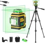 PREXISO Rechargeable 360° Self Leveling Green Laser Level with Tripod, Magnetic Base, Glasses - For Construction, Tile, Home Renovation