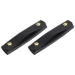 uxcell 2Pcs Handbag Handle Wrap Covers, PU Leather Luggage Grip Protector for Suitcases, Shopping Bag (13x10cm, Black)