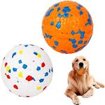 2Pack Dog Ball Toys Indestructible Dog Toys Balls Rubber Dog Balls Interactive Toy Teething Dog Balls Durable Solid Interactive Ball for Small Medium Large Dog Puppy Water Jump Fetch Play (Two)