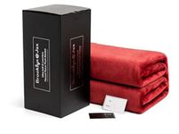 BROOKLYN + JAX Fleece Blanket Ultra Soft Luxurious and Cozy Plush Double King (Queen - 225 x 225 cm, Burgundy)