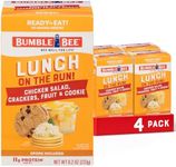 Bumble Bee Lunch On The Run Chicken Salad with Crackers Kit, 8.2 oz (Pack of 4) - Ready to Eat, Includes Crackers, Cookie & Mixed Fruit - Shelf Stable & Convenient Source of Protein