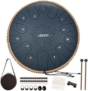 LEKATO Steel Tongue Drum 13 Inch 15 Notes Steel Drum C Key Beginner/Professional Handpan Drum Percussion for Meditation Yoga Musical Education, Best Gift for Familes/Friends
