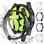 Neitra [4+4Pack] Case Compatible with Samsung Galaxy Watch 6 2023 40mm with Screen Protector, 4 Anti-Fog Tempered Glass Protective Film + 4 Hard PC Bumper Cover Scratchproof Cases Accessories