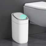 ELPHECO Automatic Bathroom Trash Can with Lid, 2.5 Gallon Slim Sensor Garbage Can, 9L Narrow Plastic Trash Bin, Waterproof Motion Sensor Trash Bin for Bedroom, Living Room, Narrow Space