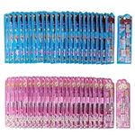 THE TWIDDLERS - 40 Kids Stationery Sets, 20 Pink & 20 Blue - Contains Two Pencils, Ruler, Sharpener & Eraser - Multipack Perfect Party Bag Fillers For Kids, Classroom School Prizes