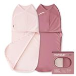 momcozy Swaddles for Newborns 0-3 Months, Quiet Fastener Swaddle Wrap, Easy for New Parents, Reduces Startle Reflex, 2-Pack, Bloom