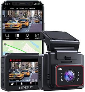 Kingslim D5-4K Dash Cam with WiFi - Front Dash Camera for Cars with GPS and Speed, Sony Night Vision, Support APP and 256GB Max