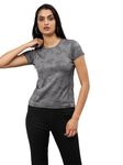 Urban Komfort Women Camouflage Design Active Wear Gym Workout Athletic Running Walking T-Shirt in Grey Color (Size- L)