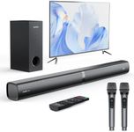 SunTrok Karaoke Soundbar with Subwoofer for TV and 2 Wireless Microphones