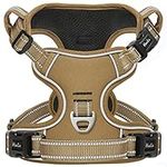 HEELE Dog Harness, No Pull Dog Harness Small, Release on Neck, Front Back Clips Dog Vest Harness Reflective Adjustable Padded, Easy Control Handle for Outdoor Walking Training, Bronze, S