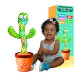 Talking Dancing Cactus Plush Toy for Baby Toddler - Volume Adjustable Mimicking and Singing Cactus with 50+ Songs - Interactive Funny Birthday Gifts for Boy Girl