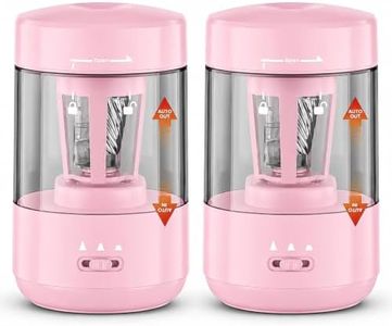 2 Pack Electric Pencil Sharpener for Classroom, Fully Automatic, LightPink