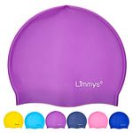 Limmys Kids Swimming Cap - 100% Silicone Kids Swim Caps for Boys and Girls - Premium Quality, Stretchable and Comfortable Swimming Hats Kids- Available in Different Attractive Colours (Purple)