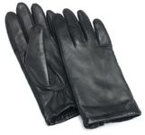 Isotoner Women's Stretch Leather 2.5 Button Glove, Black, X-Large