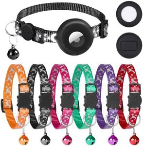 Airtag Cat Collar With bell, Cat Collars Quick Release, Reflective Cat Collars with Safety Buckle, Adjustable 8-12" to Fit All Domestic Cats, Pet Supplies, Accessories, Gifts (8 Pack)