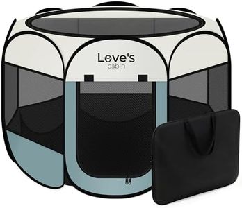 Love's cabin Pet Puppy Dog Playpen, Large Dog Tent Crates Cage Indoor/Outdoor, Portable Playpen for Cat, Foldable Pop Up Dog Kennel Playpen with Carring Case, Removable Zipper Top, Moss Green