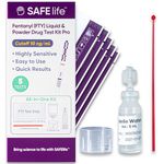 SAFE LIFE Fentanyl Test Strips – Detects Fentanyl and Analogs in Powders, Liquids, and Pills, Highly Sensitive with 10 ng/mL Cut-Off, 5-Test Kit with Cups & Spoons, No Interference from Meth or MDMA
