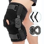 Nvorliy ROM Metal Hinged Knee Brace, Adjustable Open Patella Pad, Medical Knee Immobilizer for ACL, Post Op, Tendon, Orthopedic Rehab and Meniscus Injuries, Fit Right & Left Leg, Women & Men