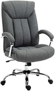 Vinsetto High Back Swivel Home Office Chair Task Ergonomic Linen Fabric Computer Chair, with Arm, Adjustable Height, Grey