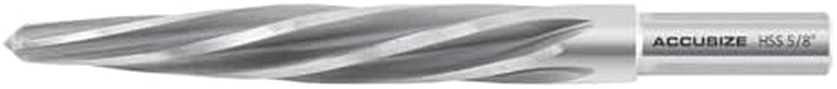 Accusize Industrial Tools H.S.S. Spiral Flute Aligning Reamer, 5/8'' Cutting Diameter, 1/2'' Shank Diameter, 0522-0058