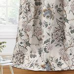 H.VERSAILTEX Thermal Insulated Grommet Blackout Curtains for Bedroom Floral Printing Curtains 52 by 84 inch Length, Set of 2 Panels, Traditional Floral Pattern in Sage and Brown