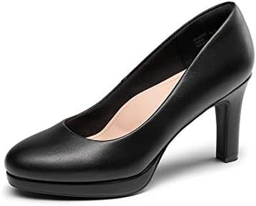 DREAM PAIRS Zapatos de Tacón Vestir de Salón Cómodos para Mujer Tacones Altos Clásicos para con Plataformas para Negocios Trabajo Fiesta Negro-PU SDPU2365W-E Talla 38 (EUR)