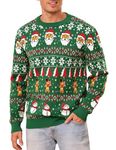 Gyabnw Christmas Jumper Men UK Funny Xmas Santa Sweater Ugly Snowman Pullover Winter Knitted Long Sleeve Outfits Tops