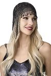 ArtiDeco 1920s Flapper Cap Vintage Style Roaring 20s Beaded Flapper Headpiece Exotic Cleopatra Headpiece for Great Gatsby Themed Party (Black)(Size: One Si