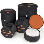 5-Piece Drum Bag Set for Standard Kits, Drum Cases Thick Padding for Drumset Protection, Travel Drum Cases for 12" Tom, 10" Tom, 14" Snare, 16" Floor Tom, 22" Bass Drum, Vangoa