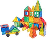 Magnet Building Tiles 100 Piece Set Clear Magnetic 3D Building Blocks Construction STEM Learning Kit Leonardo Learning 3-D Magnet Tiles by Mystical Fire