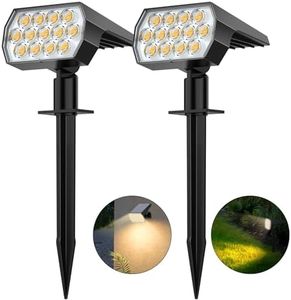 Flaow Solar Garden Lights, 52 LED Solar Spot Lights Outdoor, Warm White Solar Powered Garden Lights Waterproof, Dusk-to-Dawn, Solar Landscape Spotlights for Garden Pathway Wall Porch, 2 Pack