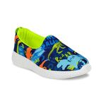 KazarMax Kids Boys Neon Dino Printed Loafers | Casual | Slip On Shoes -2 UK