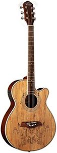 Oscar Schmidt 6 String Acoustic-Electric Guitar, Right, Spalted Maple (OG10CESM-A)