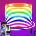 segrass LED neon Lights Strip 66ft,DC 24V RGB LED neon Light Strip APP Remote Controls Control Waterproof Flexible Neon LED Rope Lights for Bedroom,Playroom,Outdoors Decor