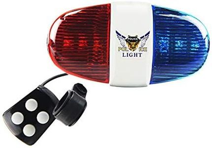 Oumers Kids Bike Police Sound Light Electronic Horn Bike LED Light- Bicycle Siren 5 LED Light 4 Sounds Trumpet, Warning Safety Light, Waterproof Bicycle Lights Accessories (Batteries Not Included)