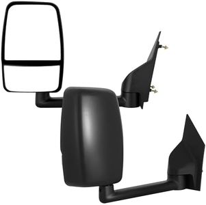 DWVO Side Tow Mirrors Compatible with Chevy Express GMC Savana 2003-2019 1500 2500 3500, Door Mirror with Manual Adjustment Folding Towing Mirrors Replacement Set