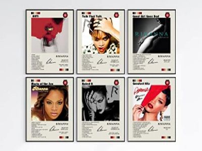 Super Female Singer Rap Superstar Music Album Poster Print Signed Poster Room Aesthetic Set of 6 Dorm Decor 8x10 inch Unframed