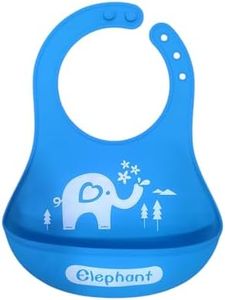 BabyGo Baby Silicone bibs | Baby Bib for Feeding & Weaning Babies & Toddlers | Waterproof, Washable & Reusable|Non Messy Easy Cleaning, Adjustable Neckline with Buttons