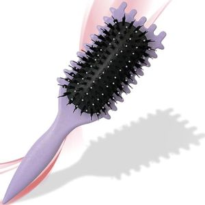 Brosse à Cheveux Bouclés Innovante - Coiffage Define & Volume, Utilisable sur Cheveux Secs et Mouillés, Idéale pour Boucles Parfaites et Effet Volumineux
