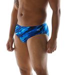 TYR Men's Vitric Racer Swim Briefs, Blue, 36