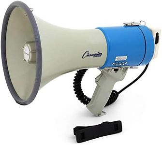 Champion Sports Megaphone with Siren, Handheld Microphone, 1000 Yard Range - Powerful Bullhorn Loudspeaker with Adjustable Volume Control for Sport Events, Concerts, Crowd Control