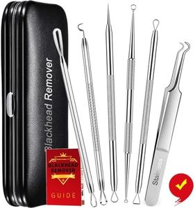Antonki Blackhead Remover Tools, Blackhead Extractor, 6 Pack Pimple Popper Tool Kit for Blackhead, Whitehead, Acne, Zit, Comdone, Pores, Fat Granules, Blemishs on Nose, Face - with Organized Case
