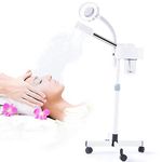 Facial Steamer, 3x Magnification Lens/3 in 1 Filfeel Professional Beauty Machine Bath Place Salon Skin Care with Beinigen Wheels FDA Approved