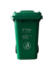 Fiable Cleantech Green Color Polyethylene 100 Liter Commercial Manual-Lift Dustbin With Wheels & Lid | Outdoor Garbage Cans, Big Bin, Garbage Dustbin, Hdpe Storage Bin For Home